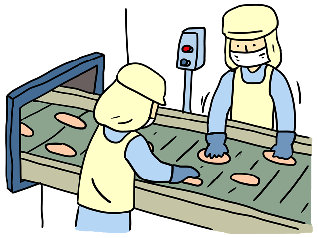 パン工場の仕事