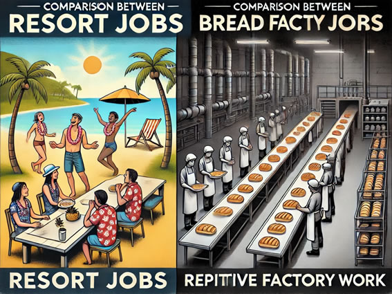 パン工場のバイトで、ずっと立ちっぱなし＆単調作業は卒業！リゾートバイトで人生リセット！