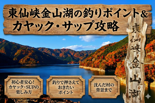 東仙峡金山湖の釣りポイント＆カヤック・サップ攻略！岩屋ダムに沈んだ村へ