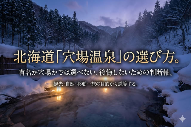 北海道の温泉は有名か穴場かでは選べない｜後悔しない温泉地の選び方