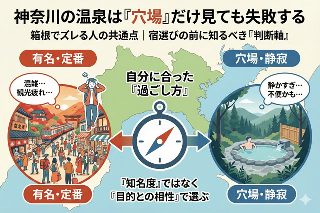 神奈川の温泉は「穴場」だけ見ても失敗する｜箱根でズレる人の共通点