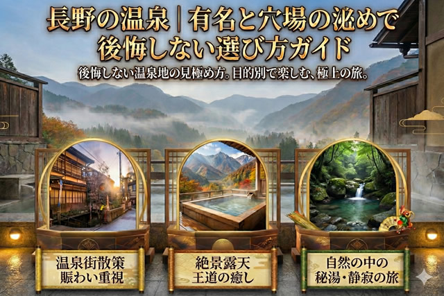 長野の温泉は有名と穴場で選び方が違う｜後悔しない温泉地の見極め方ガイド