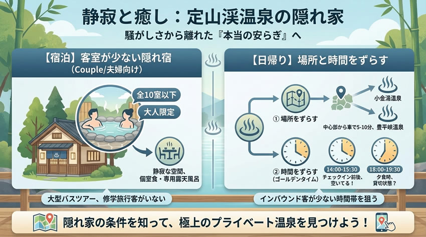 定山渓温泉で静寂を楽しむ隠れ家宿と日帰り入浴のコツを解説画像